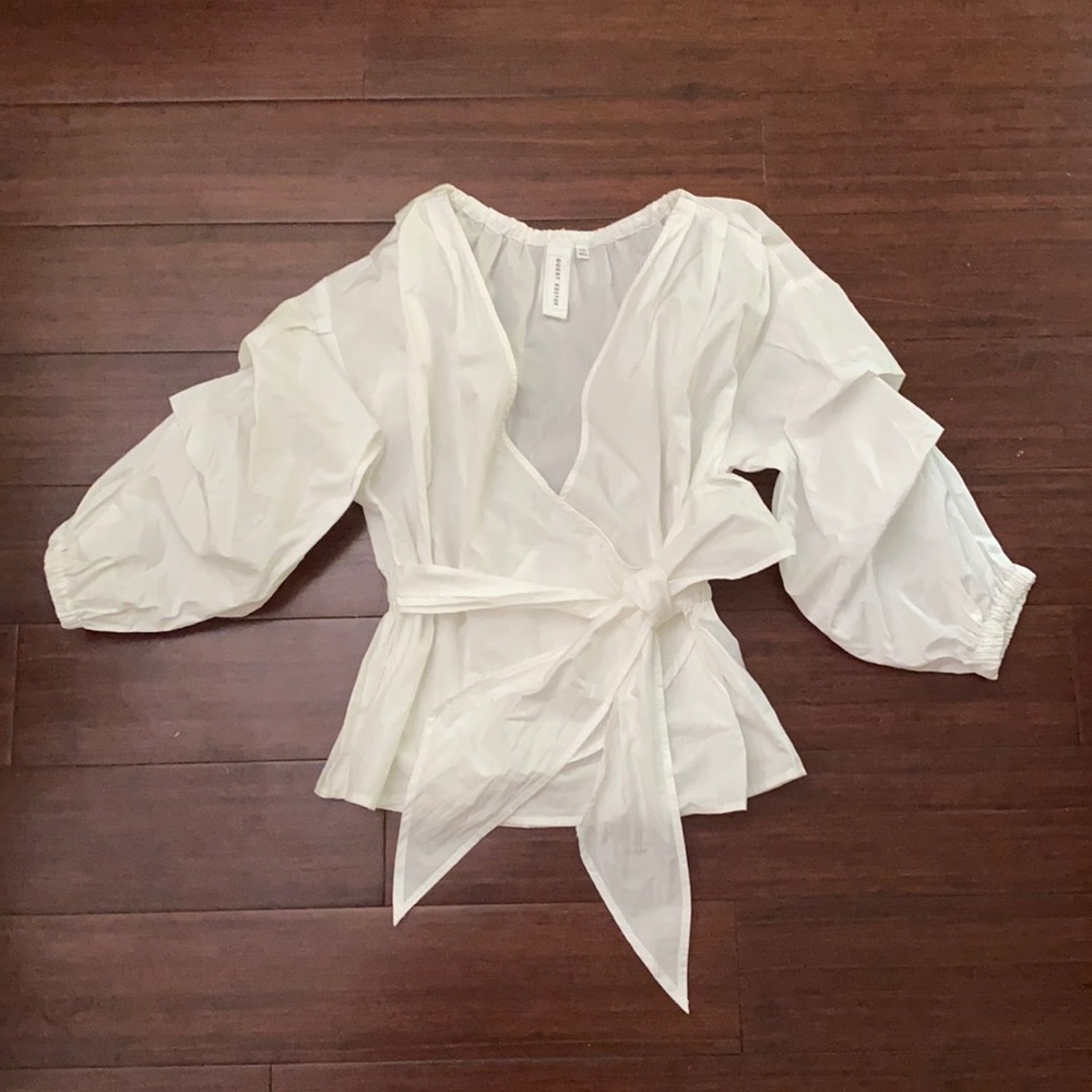 White cotton faux top